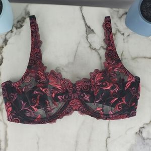 Black / red Soma sheer bra
